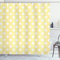 ABAKUHAUS dots Duschvorhang, Retro Tupfen Gelb, Stoffliches Gewebe Badezimmerdekorationsset mit Haken, 175 x 220 cm, Blassgelb und Weiß