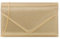 Leah Ward Women's Clutch Bag Wedding Evening Handbags Suede Night Out Purse 1616 (Gold)