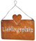 levandeo Schild Lieblingsplatz 25x16cm Herz Garten-Deko Rost Rostdeko Türschild Wandbild Schriftzug Wanddeko
