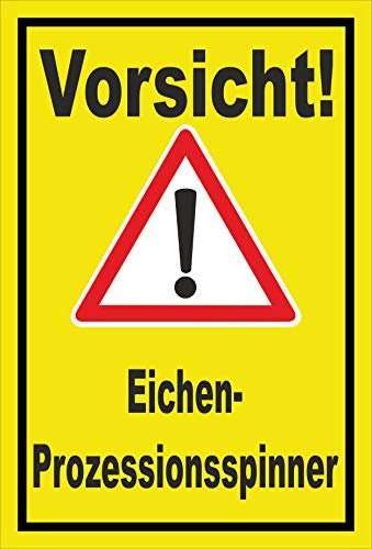 Melis-Folienwerkstatt Schild Vorsicht Eichen-Prozessionsspinner – 30x20 cm – 3mm Hartschaum – mehrere Größen/Materialien