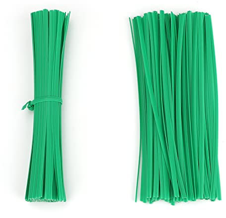 KINGLAKE 200 Pcs 13cm Flexible Garden Twist Ties, Green Soft Plant Wire Ties Plastic Coated Plant Support Ties for Tying Plants Shrub, Multipurpose Cable Bag Ties