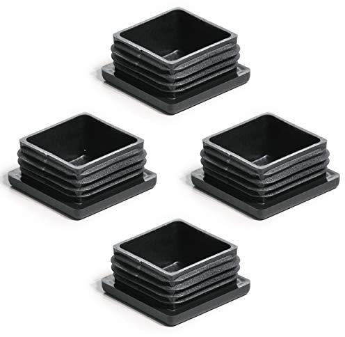 Enkotrade 4 Stück Lamellenstopfen für Vierkantrohre, 80x80 mm, Rohrabdeckung aus hochwertigem Polyethylen Kunststoff, Stopfen, Endstopfen, Kappen, Gleiter | Rohrstopfen Quadratisch