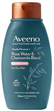 Aveeno Scalp Soothing Haircare Lightweight Moisture Pflegespülung mit Rosenwasser und Kamille, leichte Feuchtigkeitspflege und Beruhigung der Kopfhaut, für trockenes Haar, 354 ml