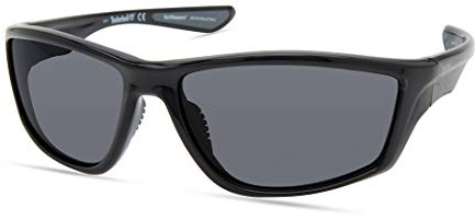 Timberland TBA9272 Herren Sonnenbrille, Casual Sonnenbrille in Leichtem Design, Rechteckige Linsenform, Polarisierte Rauchblaue Gläser, Mattes Blau
