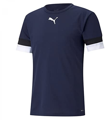 PUMA Unisex Kinder Teamrise Jersey Jr Shirt, Peacoat-puma Black-puma White, 140 EU