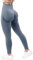 RIOJOY Scrunch Butt Leggings Damen High Waist Seamless Push Up Booty Leggins Hose für Sport Yoga Fitness Gym Workout, Hellgrau M