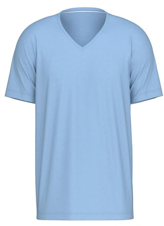 CALIDA Remix Basic Sleep T-Shirt Herren, V-Ausschnitt, aus 100% Baumwolle Placid Blue 52-54