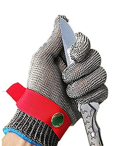 AGYH Anti-cut Gloves Cut-resistant Gloves, Chain Mail Gloves, Chef/Butcher/Porter/Carpenter Safety Work Gloves, For Left And Right Hands (Size : 1PCS/XXL)