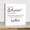 ARTLAND Holzbilder Mini Deko Poster Fotodruck auf Holz mit Spruch 15x15x2 cm zum Hinstellen/Aufhängen Genschenk-Idee Aufsteller Geburstag Geschenk Frau Schwester U4CU