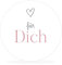 White&ivory, 50x runde Aufkleber, Sticker für dich | stilvolles Design: herz, rosa | 4cm Durchmesser | selbstklebend | Gastgeschenke für Hochzeit Taufe Geburtstag