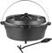 Gusseisen Feuertopf Dutch Oven Schmortopf Kessel Topf 12 l für Lagerfeuer Feuerstelle Grill