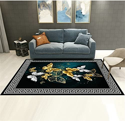 Tepich schwarz Bad Teppich Teppich Auslegware rutschfest, Langlebig, Sicher Und Umweltfreundlich 200x300cm Outdoor Teppich orientalisch jugendzimmer