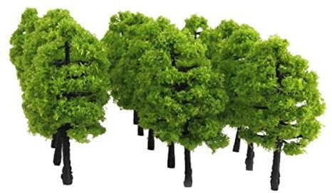 ZYWUOY Lot de 20 arbres artificiels, train, chemin de fer, architecture, échelle 1:100, paysage de guerre 3,5 cm en plastique