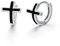 Kreuz Creolen 925 Sterling Silber Ohrringe Schwarz Kleine Klapp Creolen Ohrschmuck Geschenk für Männer Frauen