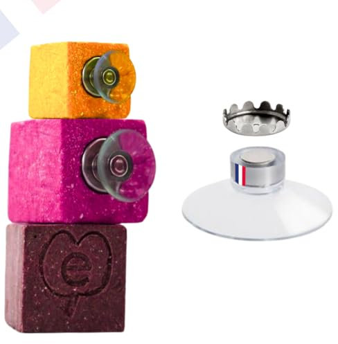 Porte-Savons Magnétiques à Ventouse * Fixation Puissante * Acier Inoxydable * Support Mural sans Perçage * Idéal pour Salle de Bain, Cuisine, WC * pour Tous Vos savons Solide ! (1 XXL)