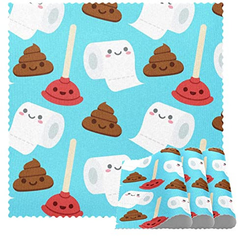 Quadratische Tischsets für Esstisch Set Toilettenpapier Kolben Poop Blau
