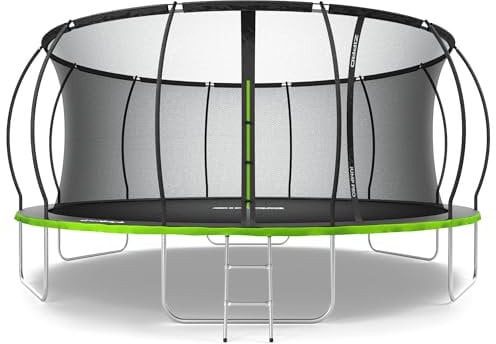 ZIPRO JumpPro Premium Trampolin Outdoor, Gartentrampolin für Kinder, mit Innennetz, Wetterfest, UV-Schutz, Einfache Montage, Belastbar bis 150 kg, Ø 252/312/374/435/496 cm