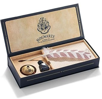 The Noble Collection Hogwarts Writing Quill with Hogwarts Headed Paper