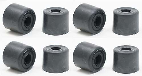 fiXte Medium Wall Floor Mounted Rubber Door Stopper Bump Stop 28mm Black (Pack of 8)