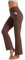 Friptspyg Hose Damen Flared Leggings V High Waist Schlaghose Elegant Jogginghose Stretch Yogahose mit Taschen Sporthose, Braun S