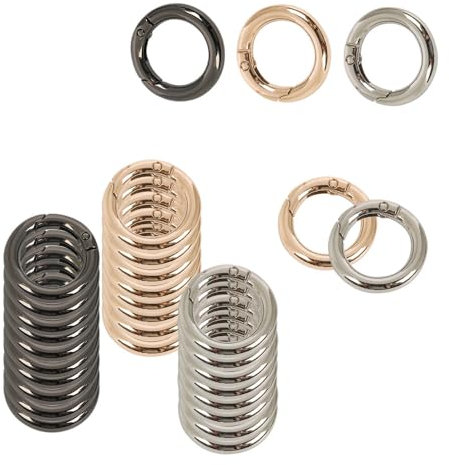 Niaciswe Rund Karabinerring 30 Stück Runde Karabiner O Ring Runde Karabiner Rundkarabiner Zinklegierung O Ring Rund Karabinerhaken Snap Ring Karabiner Frühling Schlüsselring Schnalle Ringverschlüsse