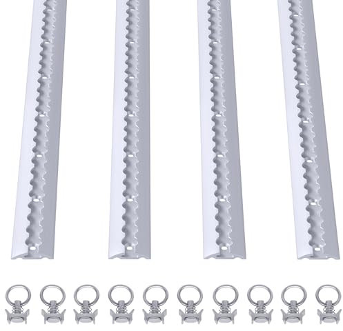 SUBTLETY 100cm Aluminium Airlineschienen Set Halbrunde Form Zurrschiene Airlineschiene mit Fitting & Endkappen zur Transportsysteme Ladungssicherung für LKWs Anhänger und Wohnmobile (8 Stück)