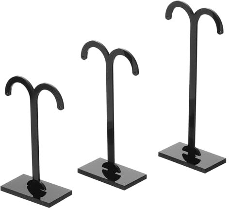 PATIKIL Earring Display Stand,6pcs Acrylic Earring Holder Earring Stands Storage Organizer M Display Stand for Jewelry Photography Necklace,Black