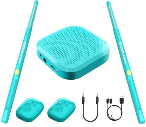 OneNine Air Electronic - Juego de batería electrónica virtual portátil con palos, pedales, adaptador de audio, cable AUX y 8 sonidos, tambor eléctrico para principiantes, niños y adultos