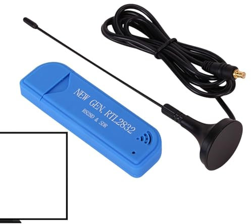 Generic Defined Radio, Digital Antenna Radio Kit, Rtl-Sdr Dongle Radio, Usb Rtl Sdr Receiver, Rtl Sdr Dongle With Mcx Connectors, Dual Band 25Mhz-1760Mhz Magnetic Base Aerial Antenna For Radio