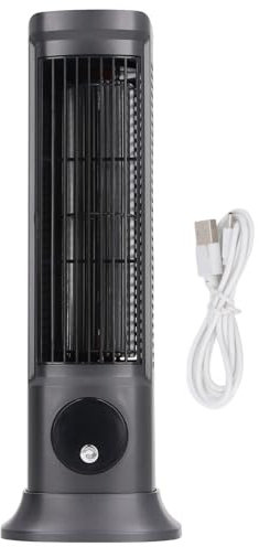 Luocute Flügelloser USB-Tischventilator, 10-Zoll-Desktop-Luftkühler, Kleiner Ventilator mit 3 Einstellbaren Geschwindigkeiten, Typ C, Wiederaufladbarer, Geräuscharmer, Kompakter