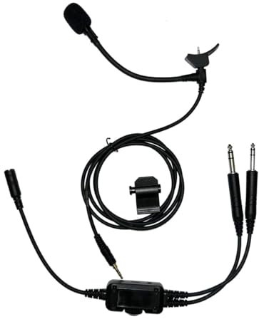 Crystal Mic Pro Typhoon with TSOd Intricon Microphone. Compatible with Bose QC Ultra Noise Cancelling Headphones. Transforms Your Headphone into ANR Aviation Headset., Black