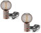 ledscom.de 2 Stück Tischlampe LITO, Schalter, bronze, inkl. E27 LED, G120, extra warmweiß, 4W, 220lm