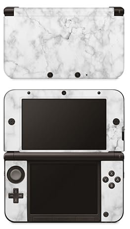 Skins4u Schutzfolie Skin kompatibel mit Nintendo 3DS, 3DS XL, New 3DS XL, Vinyl Aufkleber, Anti Kratzer Folie, selbstklebend, Sticker Set (Marmor Weiss, Nintendo 3DS XL)