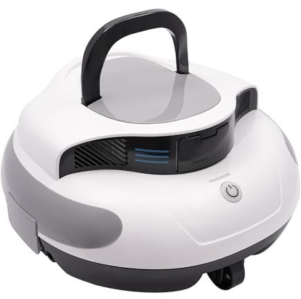 Kabelloser Poolroboter Akku Wand und Boden Pool Robotersauger mit Doppelantrieb, Automatische Poolreiniger Roboter Pool Saugroboter für Flache Pools bis 93㎡ (Dauer 100 Minuten)