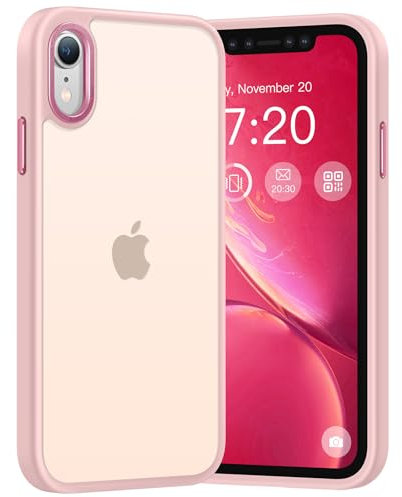 PuyaTeya Coque pour iPhone XR Anti-Glissant/Anti-Dérapant/Anti-Empreintes Digitales Mat Coque iPhone XR Antichoc Anti-Rayures Répulsive aux Graisses Coque de Protection (Rose)