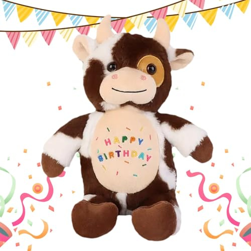 Highlands Kuh Plüschtier, Highlands Kuh Plüschtier – Cartoon-Tierplüschtiere – schottische Kuh Plüschtiere Happy Birthday | Schottische Kuh Plüschtier, Po