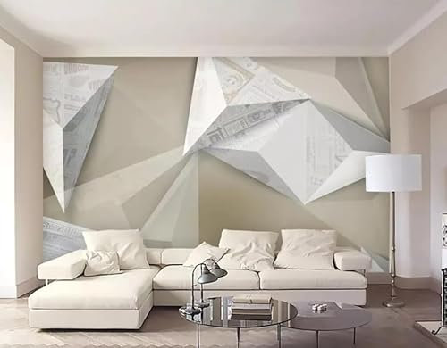 XDOUBAO Papier peint mural 3D motif triangle, fond d'écran géométrique, texture murale, 3D, 300x210cm