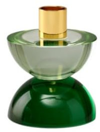 Gift Company Dioptrics, Kristallglas Kerzenhalter, Cabochon, doppelt, hellgrün/grün, gs, 7,8x9,5x7,8cm