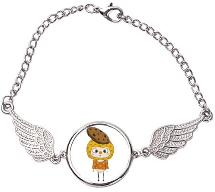 Food Cookie Sweet Snack Bake Delicious UU Armband Engelsflügel Armreif, Medium, Metall, nicht zutreffend, Medium, Metall, Nicht zutreffend