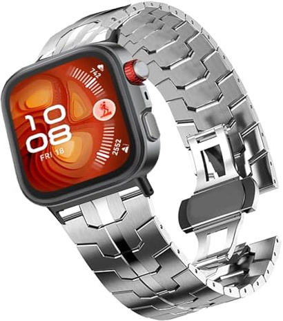 Blueshaweu Kompatibel für HUAWEI Watch FIT 4 Pro Smartwatch Armband, Herren Metall Glieder Ersatzarmband Kompatibel mit HUAWEI Watch FIT 4 Pro, Fit 4, Fit 3