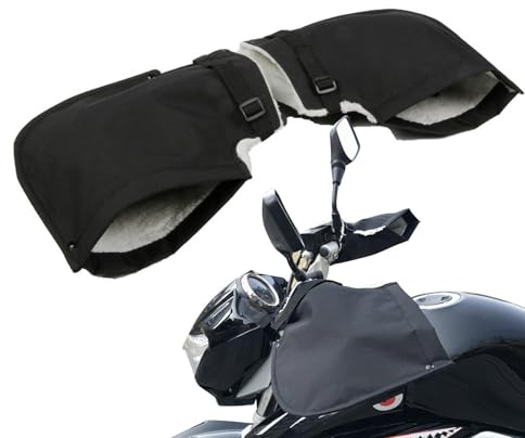 qixeuoa Gants De Guidon Moto - Housse De Guidon De Moto d'hiver Imperméable pour Vélo, Chaud Protège-Main Manchon Anti Vent Neige De Protection
