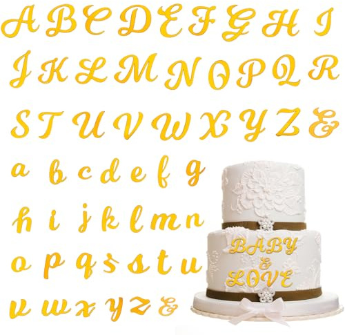 54Pcs Buchstaben Tortendeko, Acryl Buchstaben Deko Kuchen