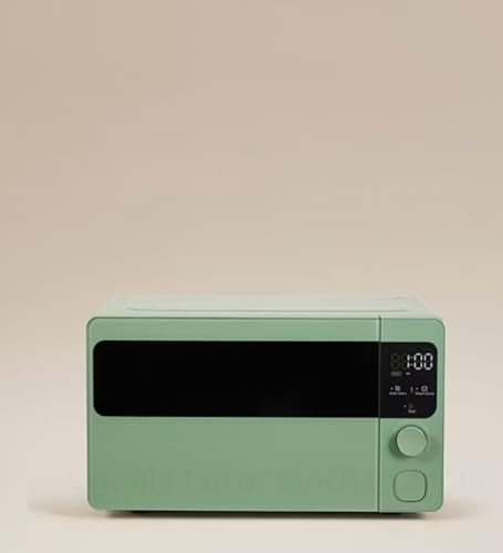 Retro Style Green Compact Microwave, 17L Capacity, Digital Display, Auto Menu, Defrost Function