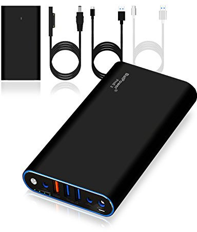 BatPower ProE 2 ES7B 98Wh MS Surface Powerbank für Surface Pro X 7 6 5 4 3 2 RT Go Surface Book 3 2 1 Externer Akku Surface Laptop 4 3 2 1 Tragbares Ladegerät, USB QC Fast Charging Tablette Smartphone