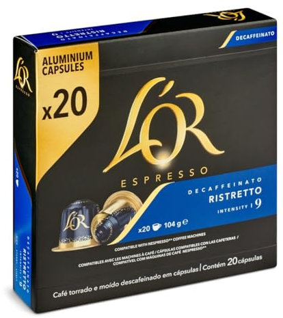 LAROME RISTRETTO DESCAFEINADO L´OR, 20 CÃ�PSULAS ALUMINIO COMPATIBLES NESPRESSO