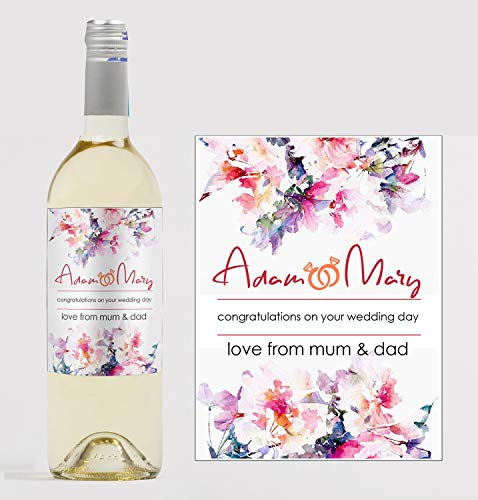 forefrontdesigns Personalised Wine Bottle Label – Custom Wine Labels & Stickers for Bottles – Perfect for Weddings, Birthdays, Anniversaries & Special Events