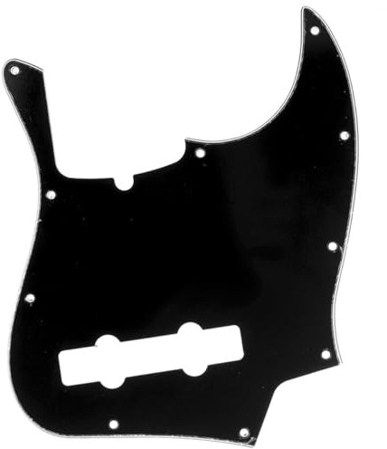 Musiclily Pro 5-Saiter 10 Löcher Contemporary J Bass Pickguard JB-style Schlagbrett für Fender American Jazz Bass,3 lagig Schwarz