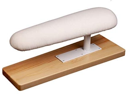 Petite Stable Manches Planche à Repasser Banc W/Coton Naturel Couverture, rectangulaire Base en Bois, Mini Jeannette for la Maison, Dorm, Blanc (Taille : M(41cmx12cmx9cm))