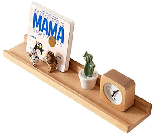 HOMWOO Schwebende Regale aus Naturholz, Wandmontage, Bilderleiste für Zuhause, Wohnzimmer, Schlafzimmer, Badezimmer, Büro, 61 cm