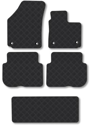 VW Touran (2003-2010) 3mm Rubber Car Mats | Tailored Fit Durable Floor Mats Full Coverage Protection Waterproof Accessories Easy Clean Anti Slip Made in the UK